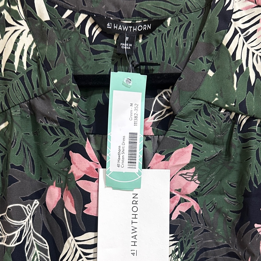 41 Hawthorn Tropical Green and Pink Dress